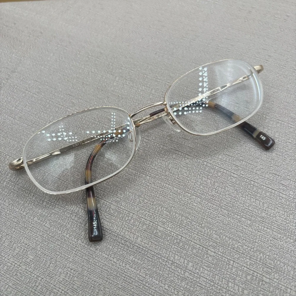 Titmus EXT11 Gold Metal Oval Eyeglasses Frames Tortoise Shell Z87-2+ 52-19-145